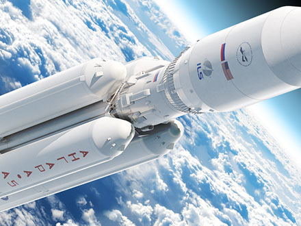 angara rocket 3d model rendering