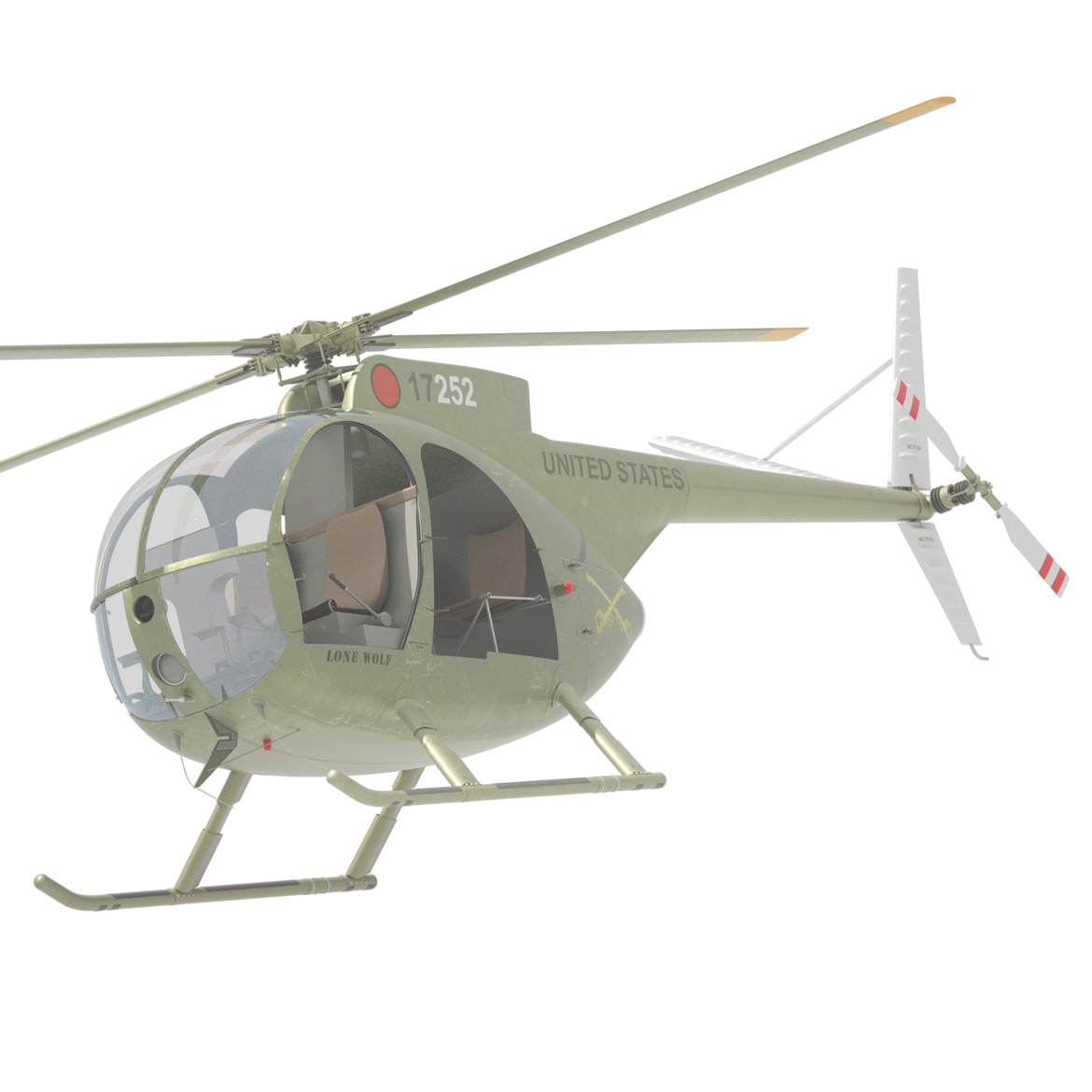 OH-6 MD-500 helicopter rendering