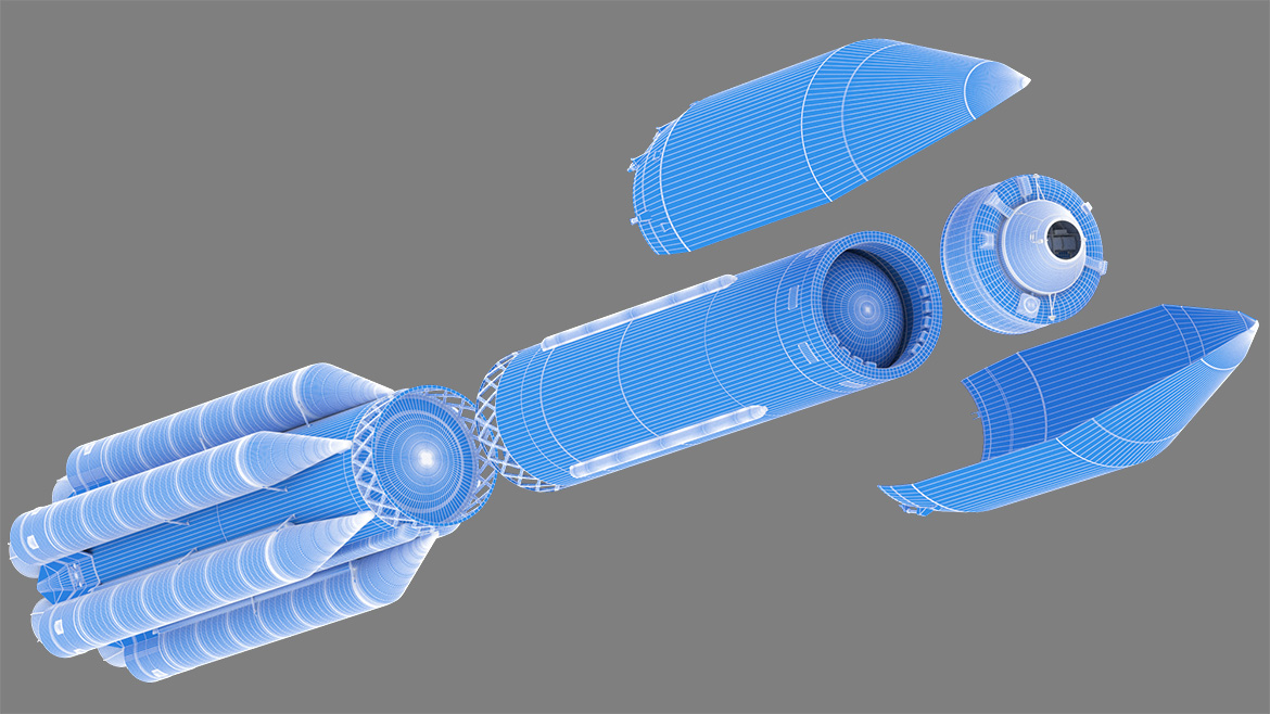 Proton Medium 3d model wireframe