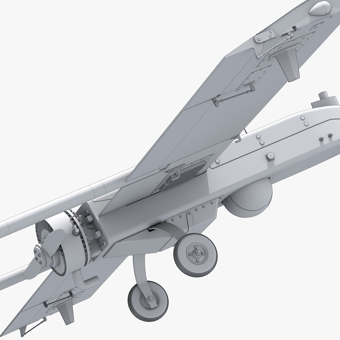 RQ-7 Drone 3D Model Side detail View