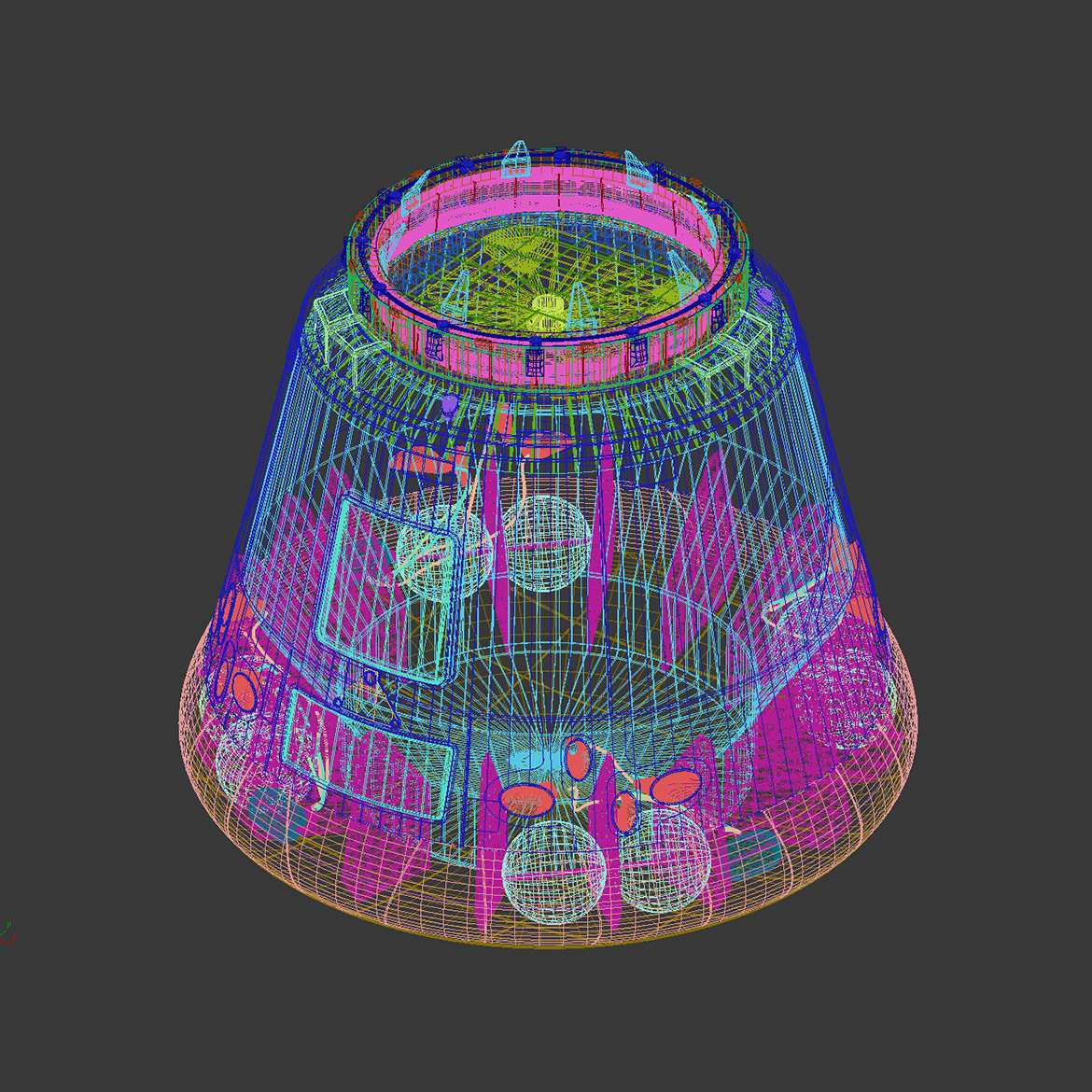 dragon spacex wireframe view