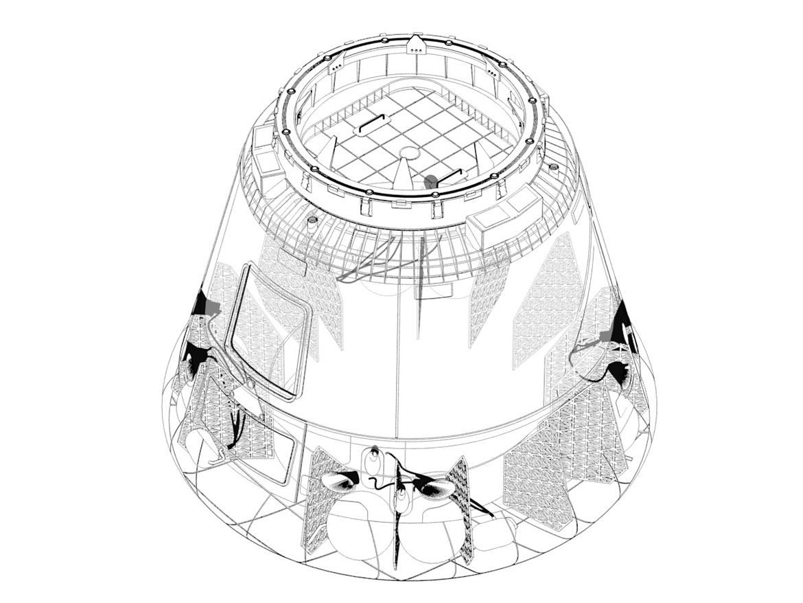 dragon spacex line drawing