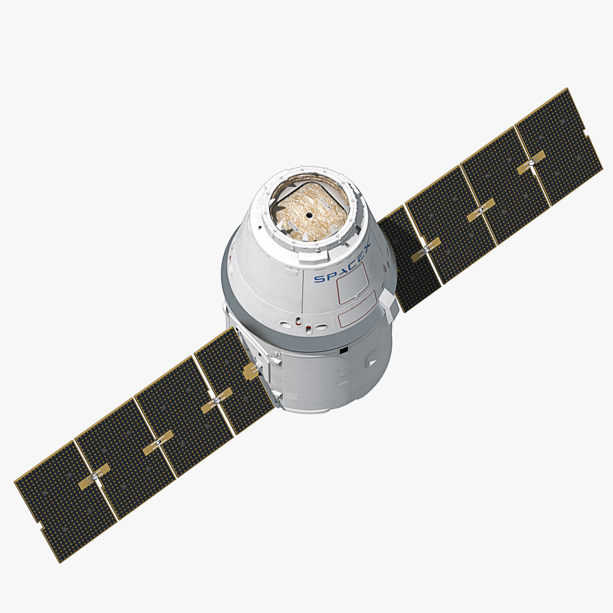 dragon spacex module supply craft rendering